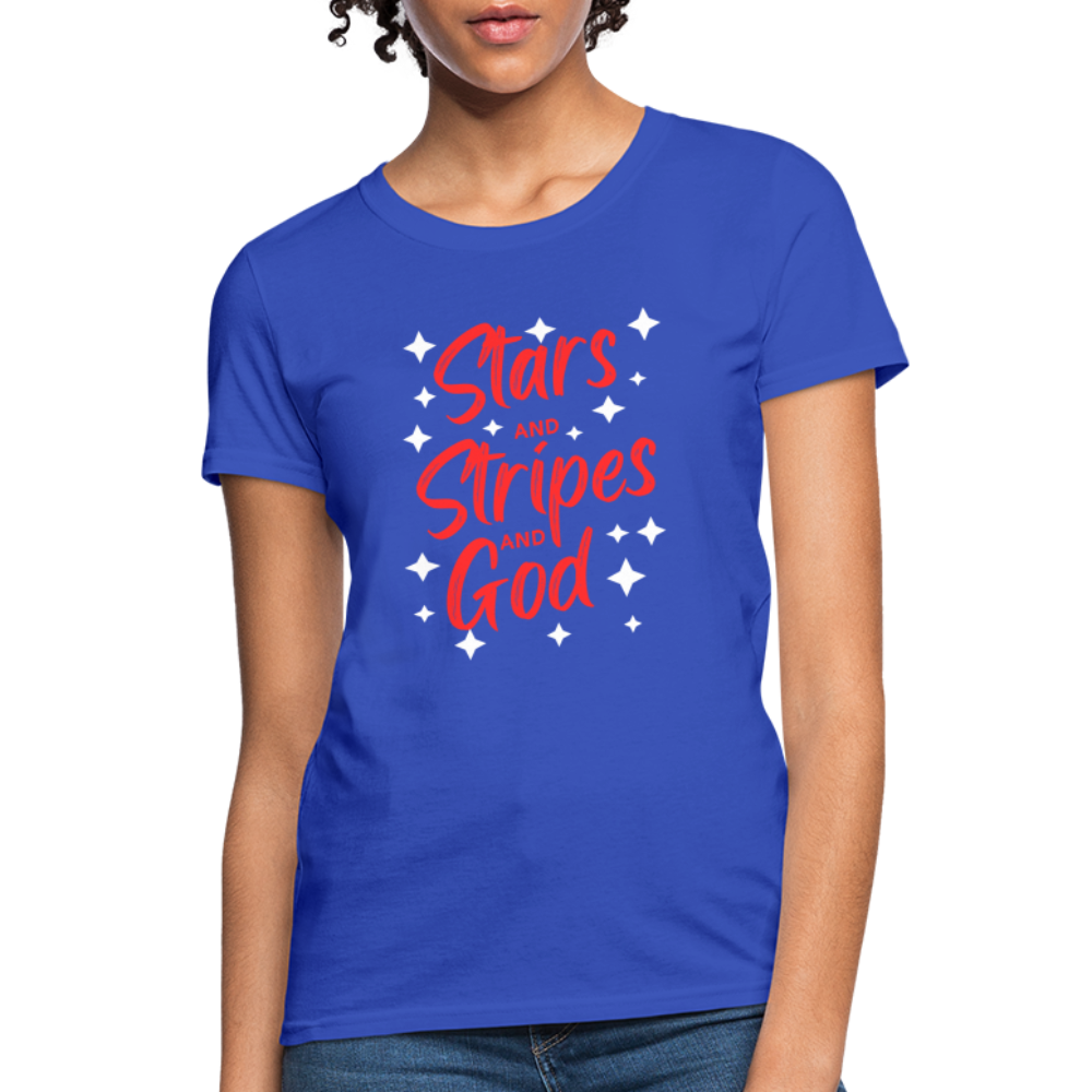 Stars And Stripes And God T-Shirt - royal blue