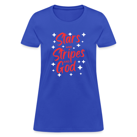 Stars And Stripes And God T-Shirt - royal blue