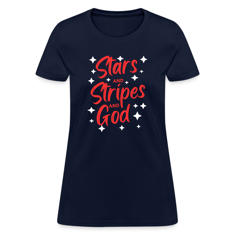 Stars And Stripes And God T-Shirt - navy