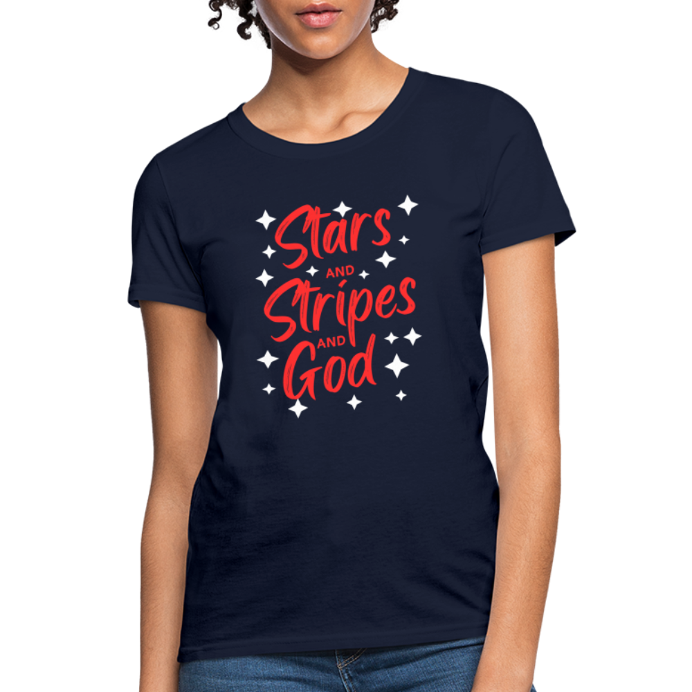 Stars And Stripes And God T-Shirt - navy