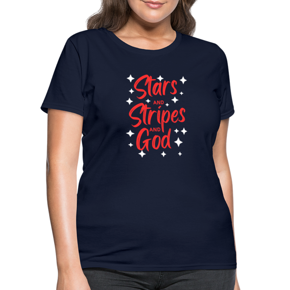 Stars And Stripes And God T-Shirt - navy