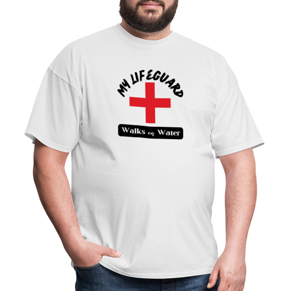 My Lifeguard Walks On Water | Light Color T-Shirt - white