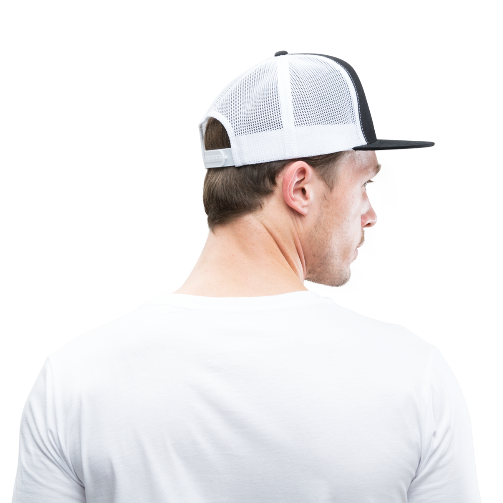 White Detailed Cross Trucker Cap - black/white