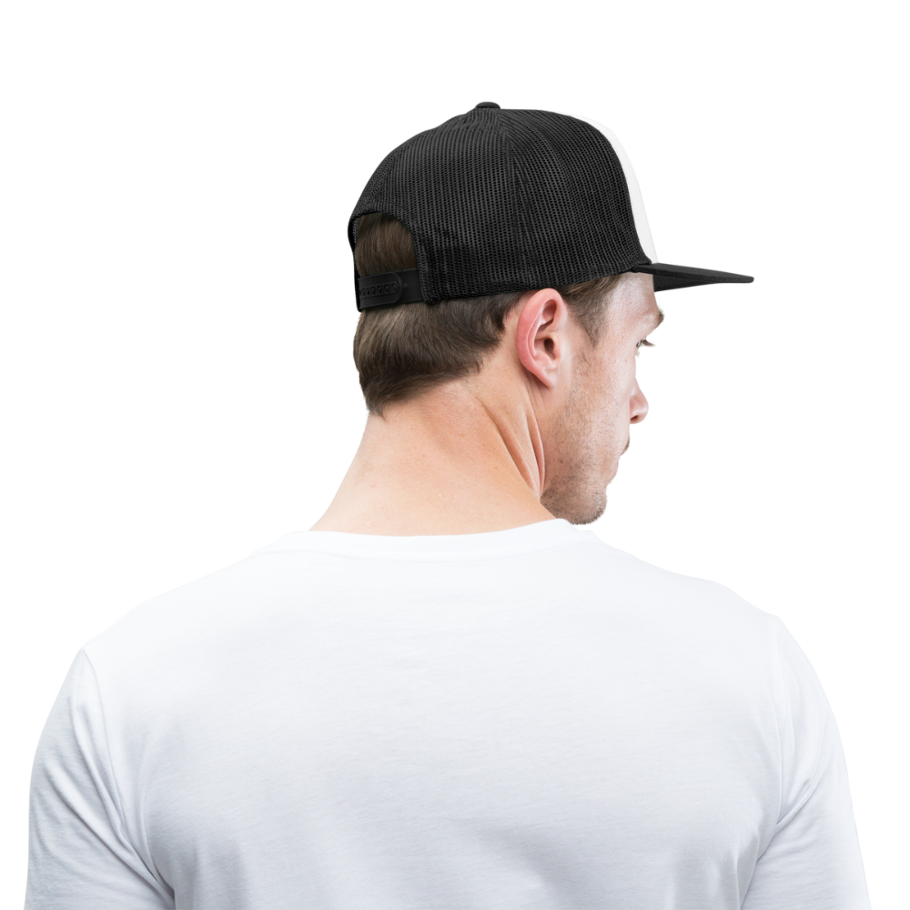 White Nail Cross Left Trucker Cap - white/black