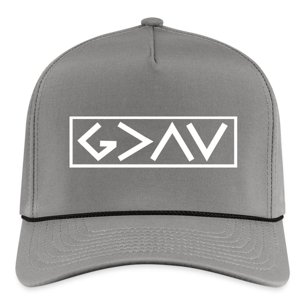 God is Greater Premium Cap - gray/black