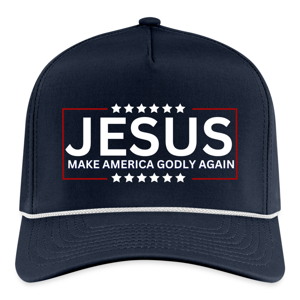 Jesus Make America Godly Again Premium Cap - navy/white