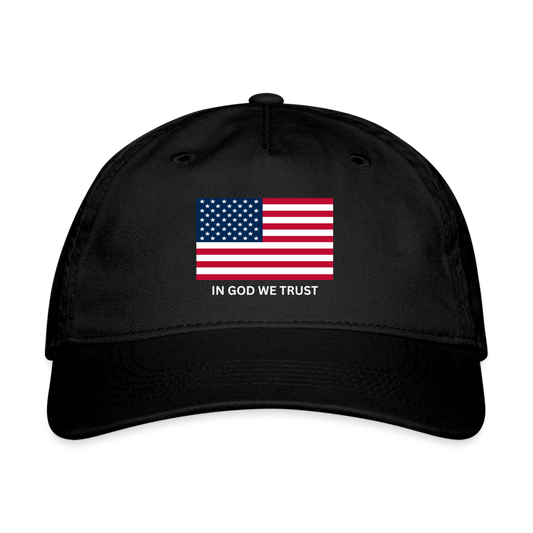 In God We Trust US Flag Regular Cap - black