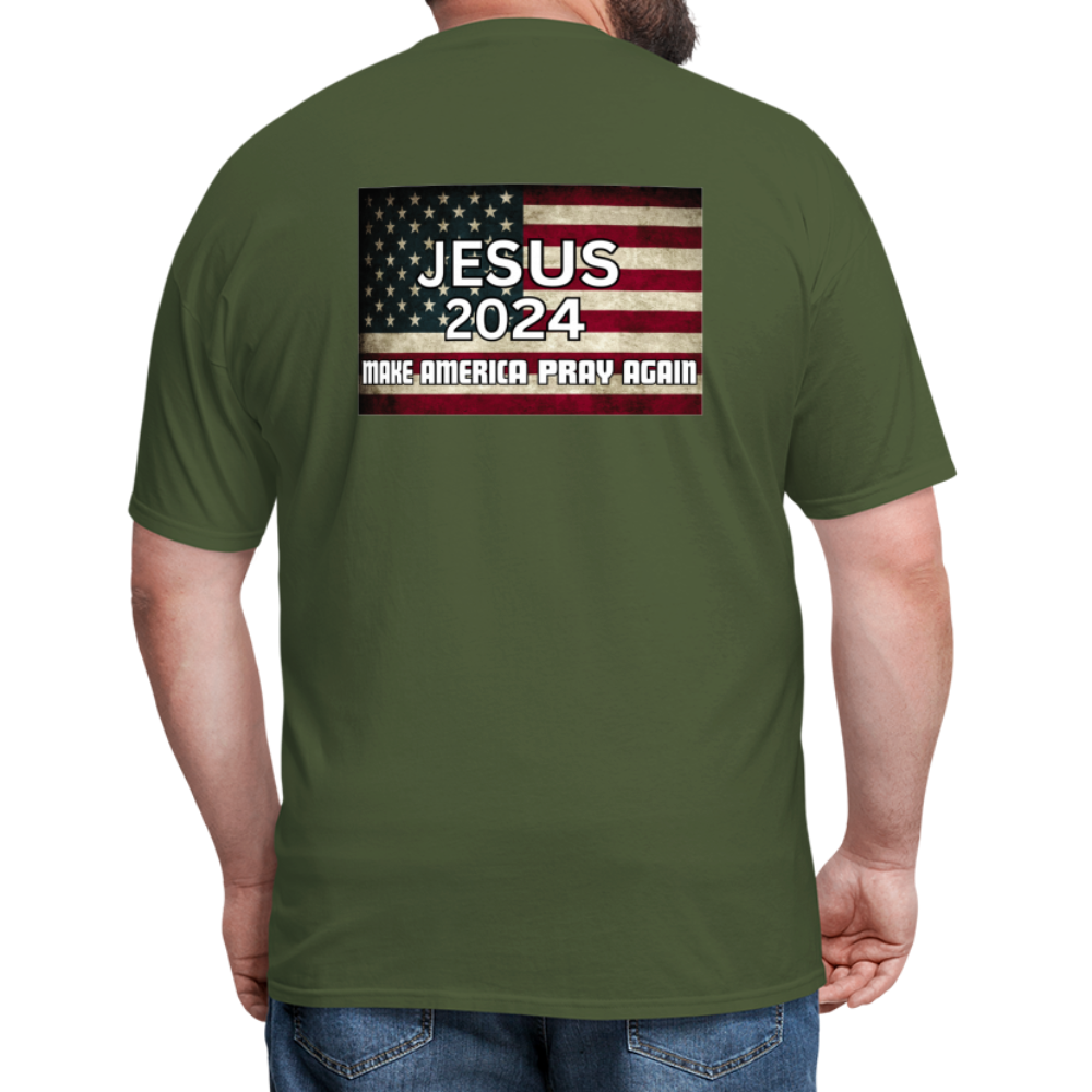 Jesus 2024 Make America Pray Again T-Shirt - military green